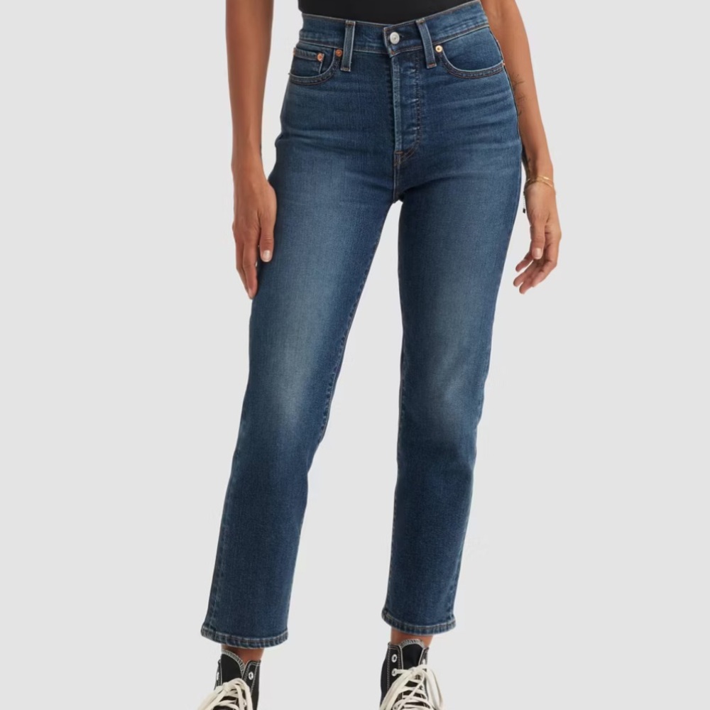 Levi's High-Rise Wedgie Straight Cropped Button Fly Jeans Waist 26